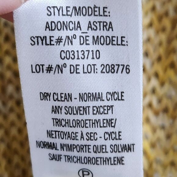 Theory Sweater Womens Small Yellow Linen Adoncia Astra Knit Mesh Open Back - Picture 5 of 9